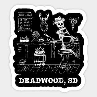 Deadwood Bar Skeleton Sticker